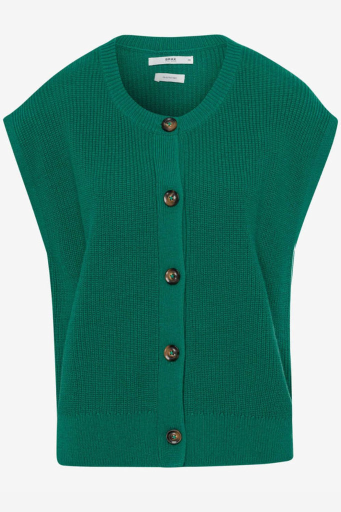Brax Eve Knitted Waistcoat | Dark Malachite_Silvermaple Boutique