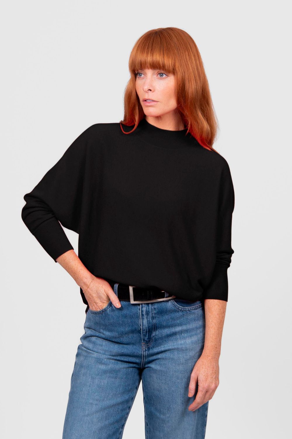 Bridge & Lord - Dolman 3/4 Sleeve Pullover | Black - Pullover - Silvermaple Boutique 