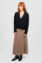 Bridge & Lord - Milano Flared Knit Skirt | Cobblestone - Skirt - Silvermaple Boutique 