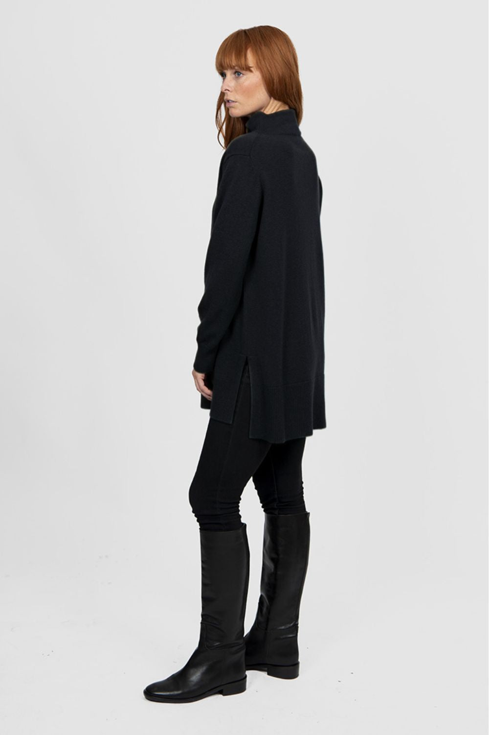 Bridge & Lord - Funnel Neck Tunic | Black - Top - Silvermaple Boutique 