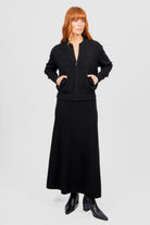 Bridge & Lord - Milano Flared Knit Skirt | Black - Skirt - Silvermaple Boutique 