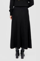 Bridge & Lord - Milano Flared Knit Skirt | Black - Skirt - Silvermaple Boutique 
