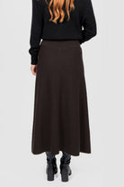 Bridge & Lord - Milano Flared Knit Skirt | Chocolate - Skirt - Silvermaple Boutique 