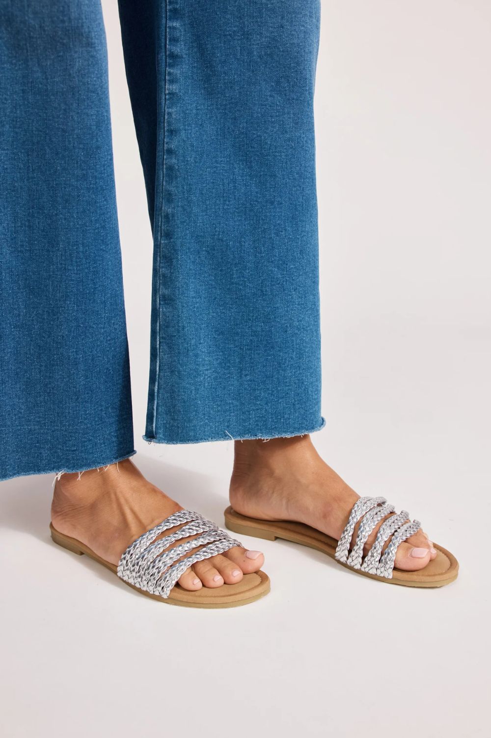 Eb&Ive - Eb&Ive Miramar Plaited Sandal | Silver - Sandals - Silvermaple Boutique 