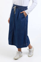 Elm Lifestyle - Greta Denim Skirt | Dark Blue Wash - Skirt - Silvermaple Boutique 