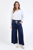 Elm Lifestyle - Greta Slim Leg Denim Pant | Extra Dark Wash - Jeans - Silvermaple Boutique 