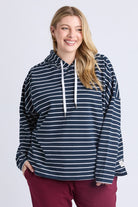 Elm Lifestyle - Rhea Hoodie | Navy/White Stripe - Jumper - Silvermaple Boutique 