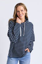 Elm Lifestyle - Rhea Hoodie | Navy/White Stripe - Jumper - Silvermaple Boutique 