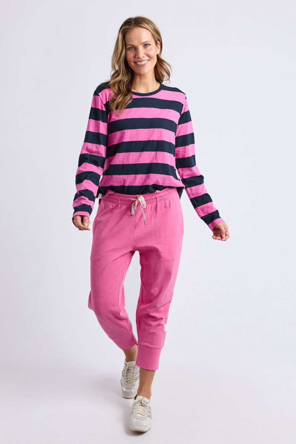 Elm Lifestyle - Spritz Stripe L/S Tee | Hot Pink/Navy - Top - Silvermaple Boutique 