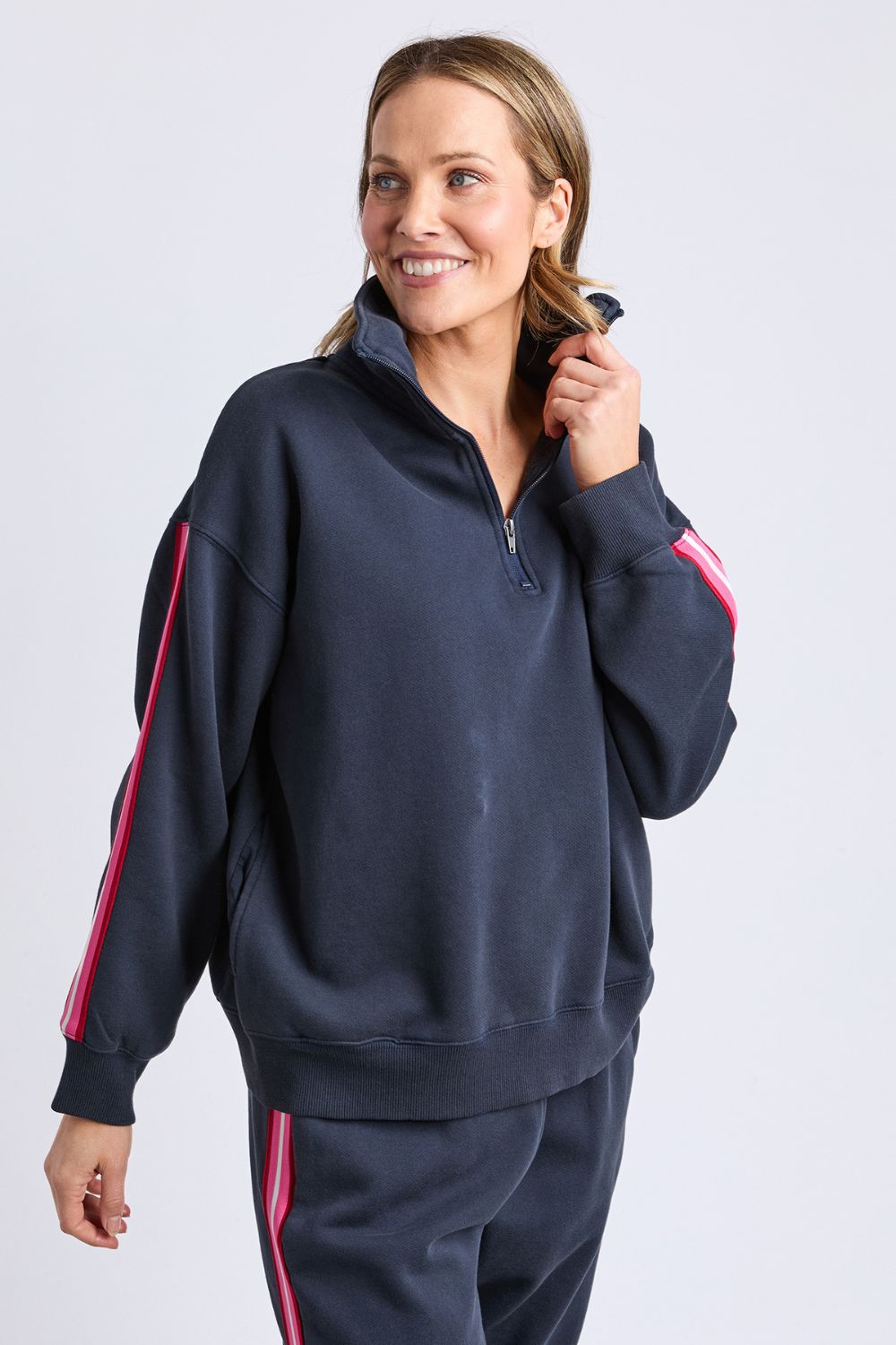 Elm Lifestyle - Lover 1/4 Zip | Navy - Jumper - Silvermaple Boutique 