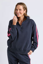 Elm Lifestyle - Lover 1/4 Zip | Navy - Jumper - Silvermaple Boutique 