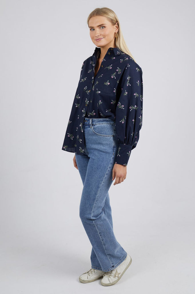 Elm Lifestyle Jolie Floral Shirt | Navy Floral_Silvermaple Boutique