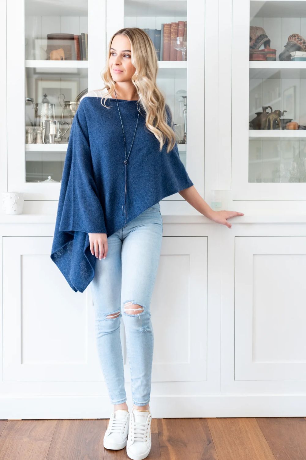 Esperance & Co - Cashmere Topper | Denim - Scarves & Wraps - Silvermaple Boutique 