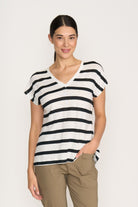 FOIL - FOIL Buttons Up Top | Stripe - Top - Silvermaple Boutique 