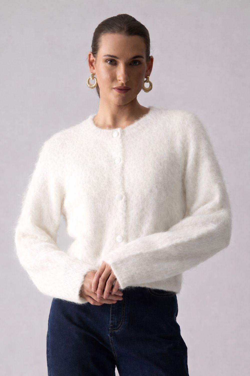 FOIL - FOIL Loop Of Luxury Cardi | Winter White - Cardigan - Silvermaple Boutique 