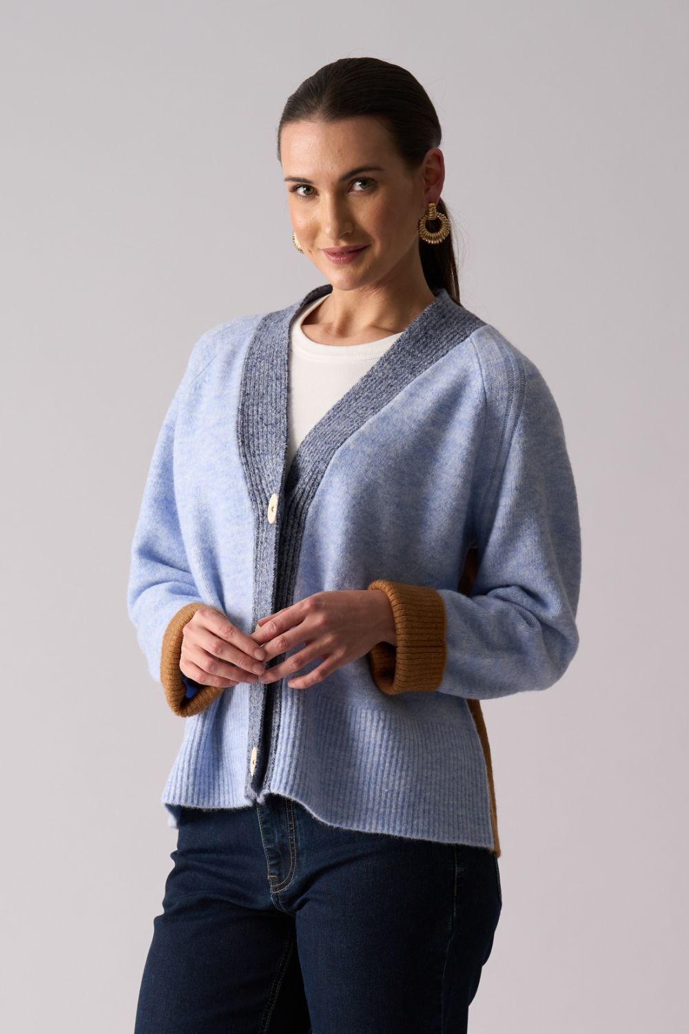 FOIL - FOIL Plush Love Cardi | Blue Combo - Cardigan - Silvermaple Boutique 