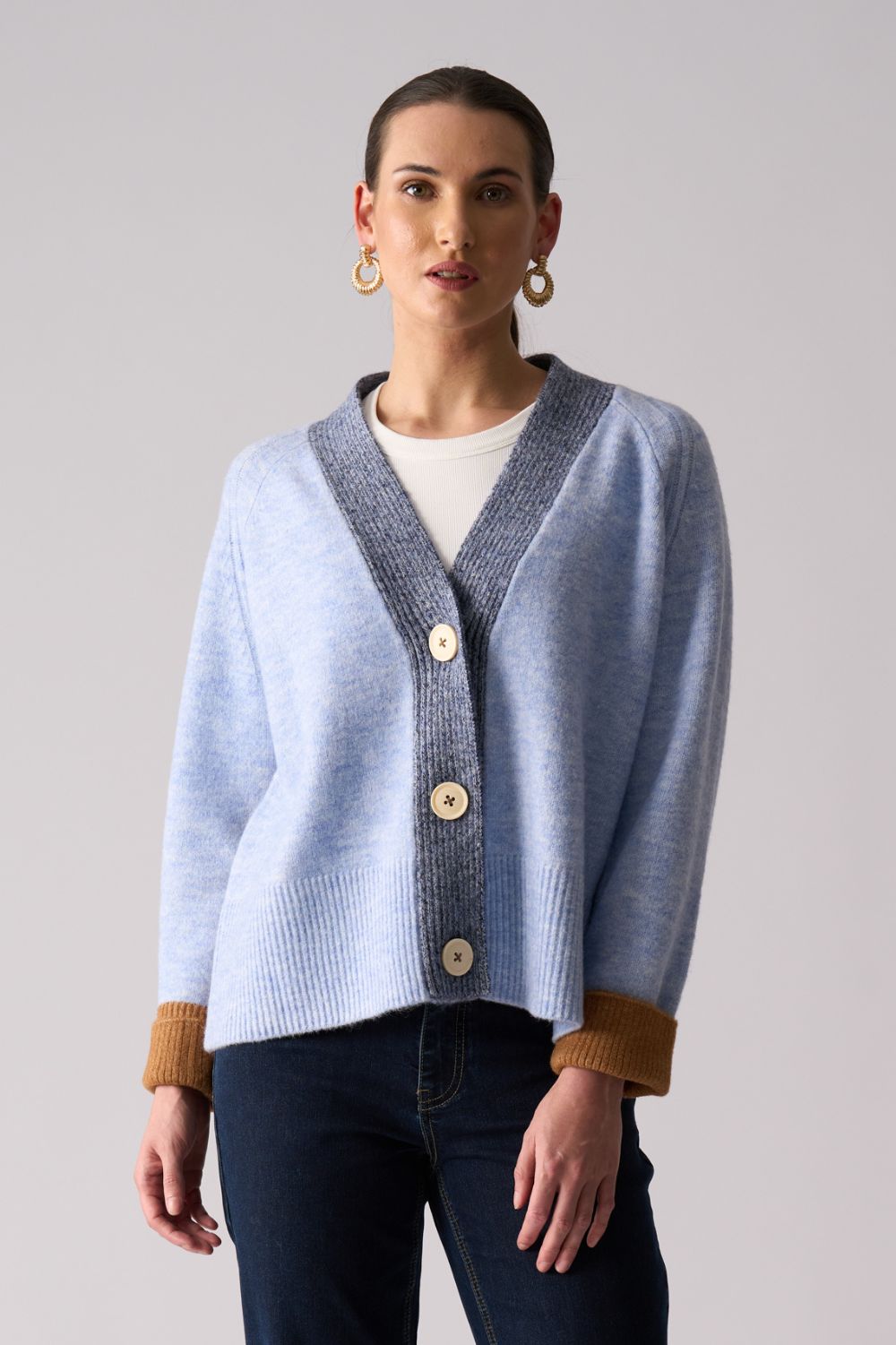 FOIL - FOIL Plush Love Cardi | Blue Combo - Cardigan - Silvermaple Boutique 