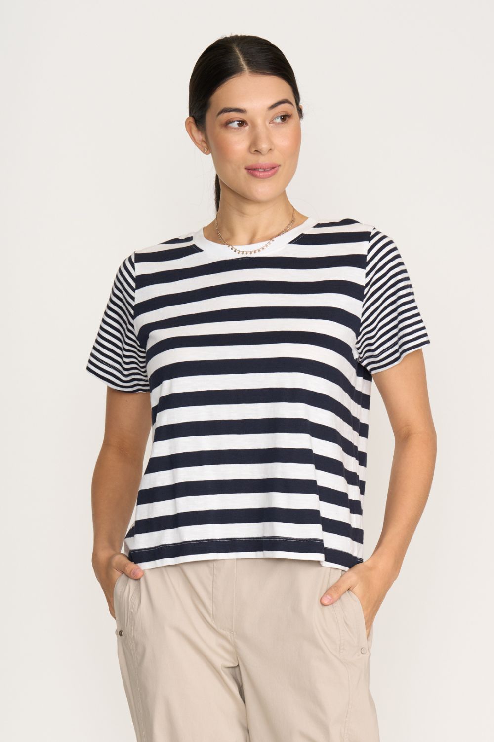 FOIL - FOIL Stripe Hype Tee | Stripe Mix - Top - Silvermaple Boutique 