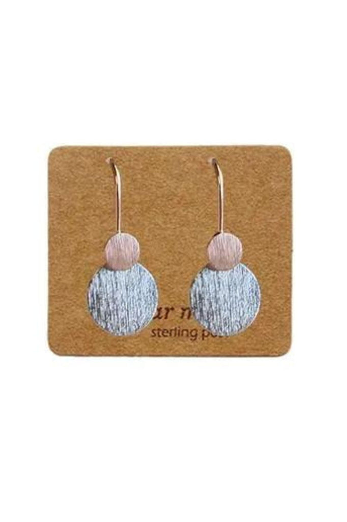 Two Tone Double Disc Earring | Rose/Silver - Silvermaple Boutique