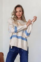 Fashion Curated - Aspen Stripe Knit | Sky Latte - Knitwear - Silvermaple Boutique 