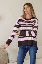 Fashion Curated - Bedford Stripe Knit | Pink Choc - Knitwear - Silvermaple Boutique 