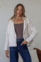 Fashion Curated - Blanket Stitch Knit Jacket | Latte - Knitwear - Silvermaple Boutique 