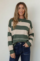 Fashion Curated - Brady Stripe Knit | Khaki/Latte - Knitwear - Silvermaple Boutique 