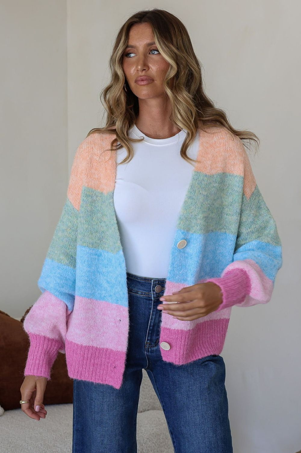 Fashion Curated - Cali Stripe Cardi | Sorbet Stripe - Cardigan - Silvermaple Boutique 