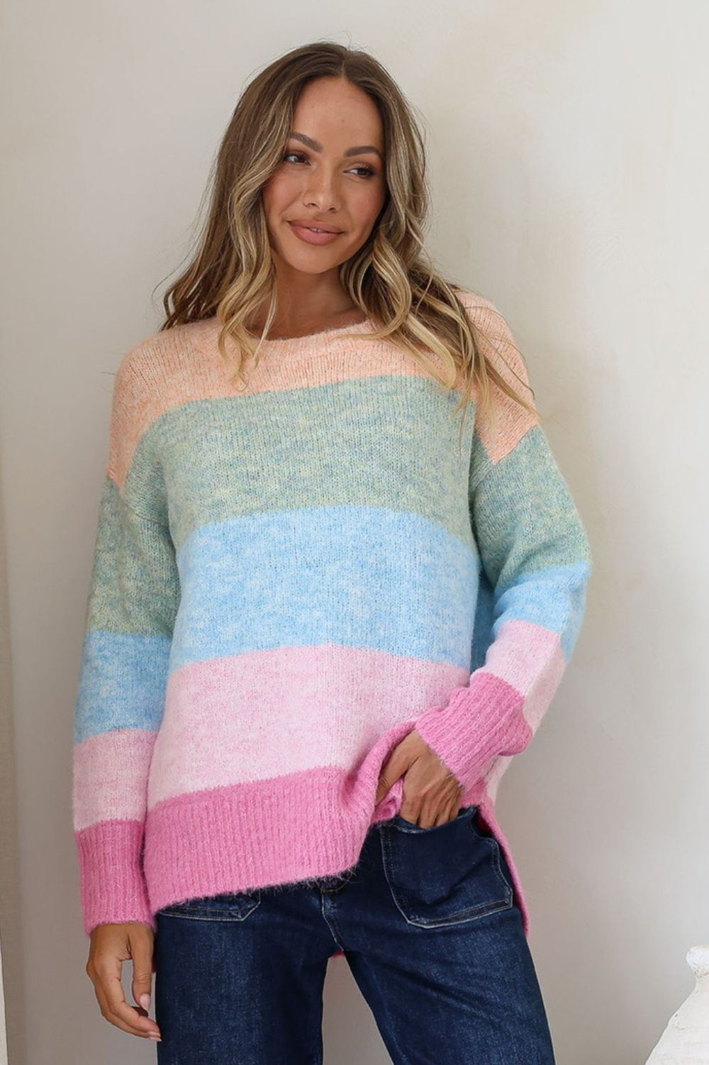Fashion Curated - Cali Stripe Knit | Sorbet Stripe - Knitwear - Silvermaple Boutique 