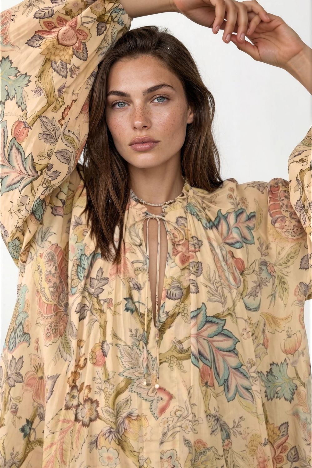 Fashion Curated - Covent Garden Blouse | Natural Floral - Blouse - Silvermaple Boutique 