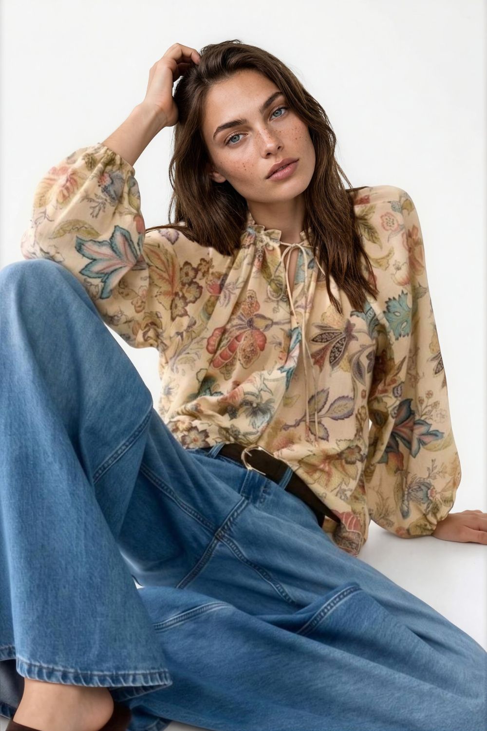 Fashion Curated - Covent Garden Blouse | Natural Floral - Blouse - Silvermaple Boutique 