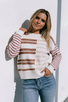 Fashion Curated - District Contrast Knit | Cocoa Rose - Knitwear - Silvermaple Boutique 