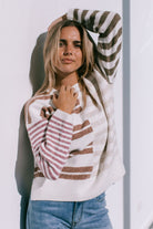 Fashion Curated - District Contrast Knit | Cocoa Rose - Knitwear - Silvermaple Boutique 