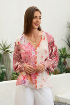 Fashion Curated - Patchwork Paisley Shirt | Pink - Shirt - Silvermaple Boutique 