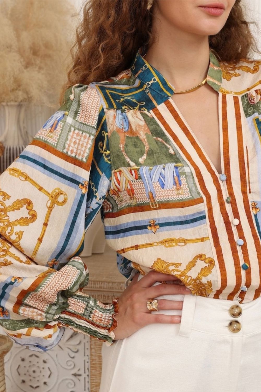 Fashion Curated - Pearl Blouse | Saddle Heritage - Blouse - Silvermaple Boutique 