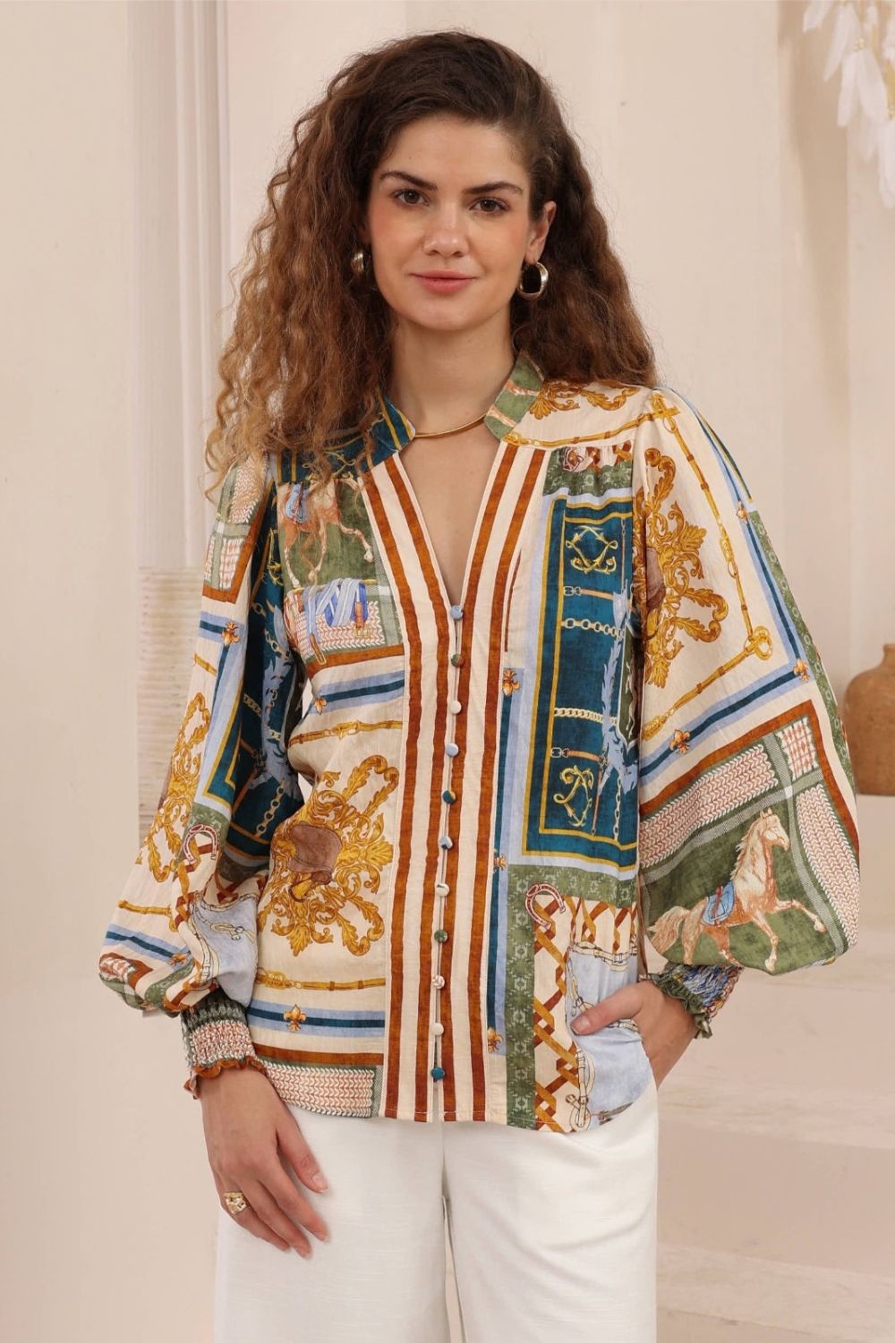 Fashion Curated - Pearl Blouse | Saddle Heritage - Blouse - Silvermaple Boutique 