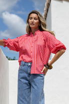 Fashion Curated - Sorrento Stripe Blouse | Pink/Red - Blouse - Silvermaple Boutique 