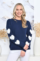 Fashion Curated - Sweetheart Knit | Navy - Knitwear - Silvermaple Boutique 