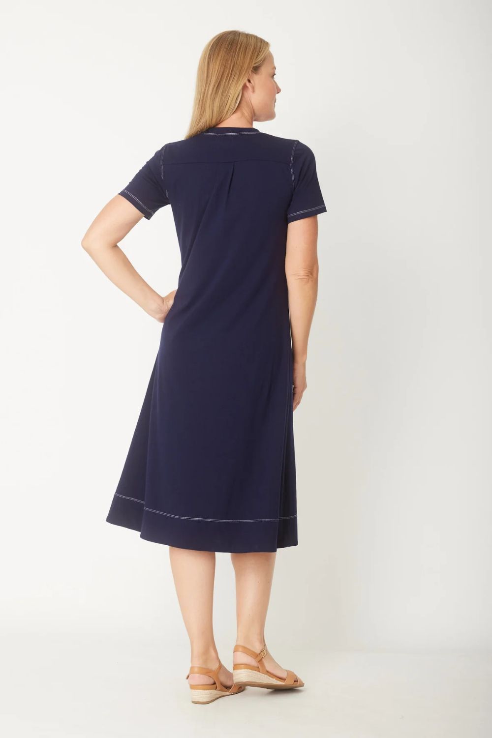 Fashion Curated - The Tee Dress | Navy/White - Dress - Silvermaple Boutique 