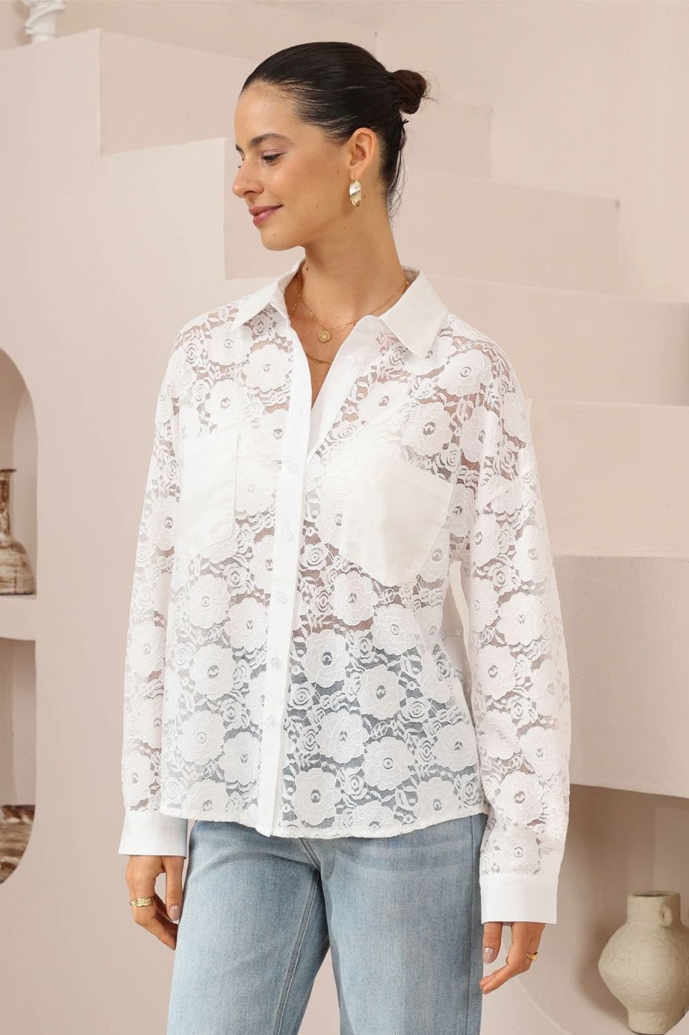 Fashion Curated - Thea Shirt | Amour Lace - Shirt - Silvermaple Boutique 