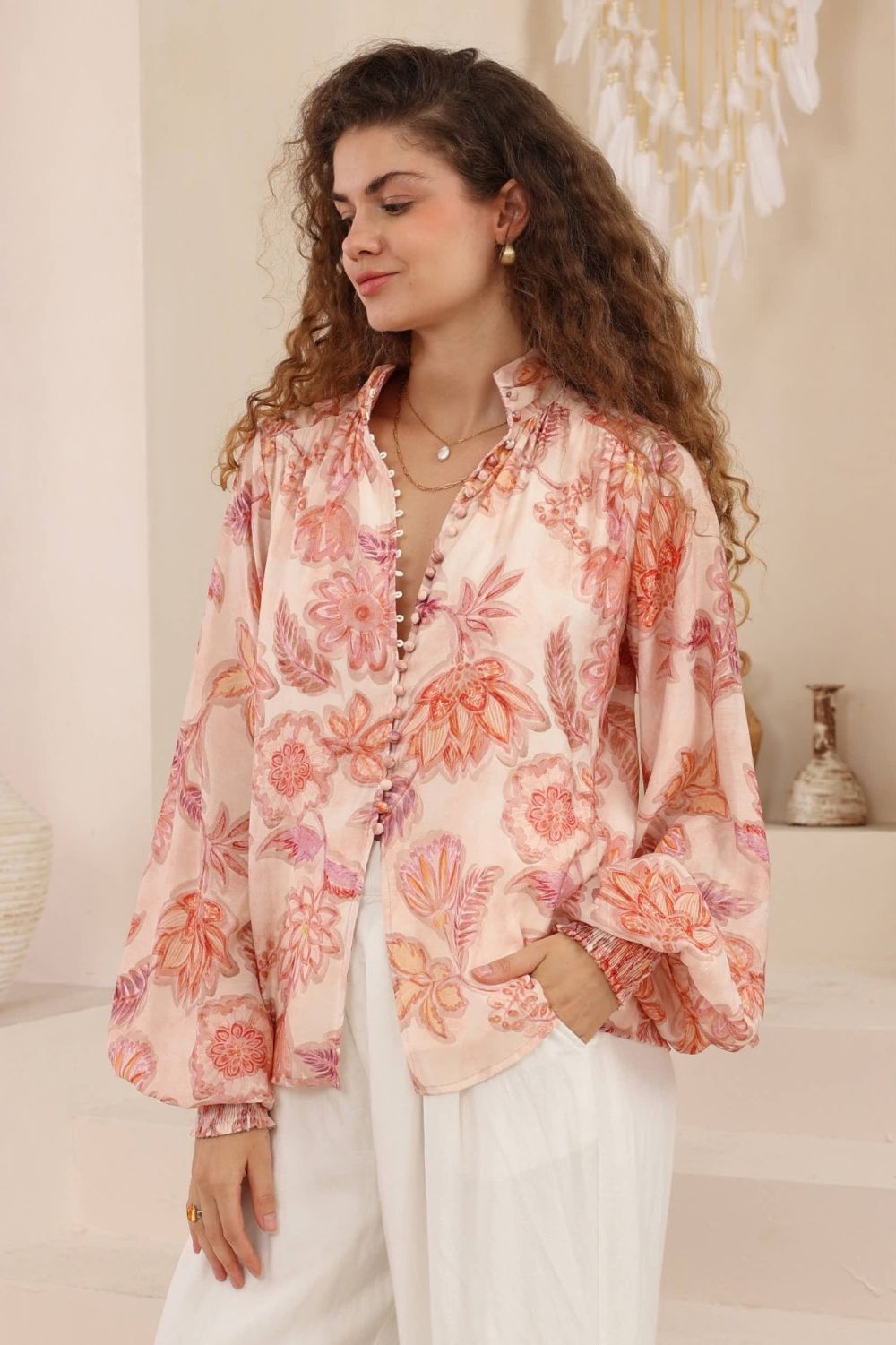 Fashion Curated - Tilly Blouse | Coral Sienna - Blouse - Silvermaple Boutique 