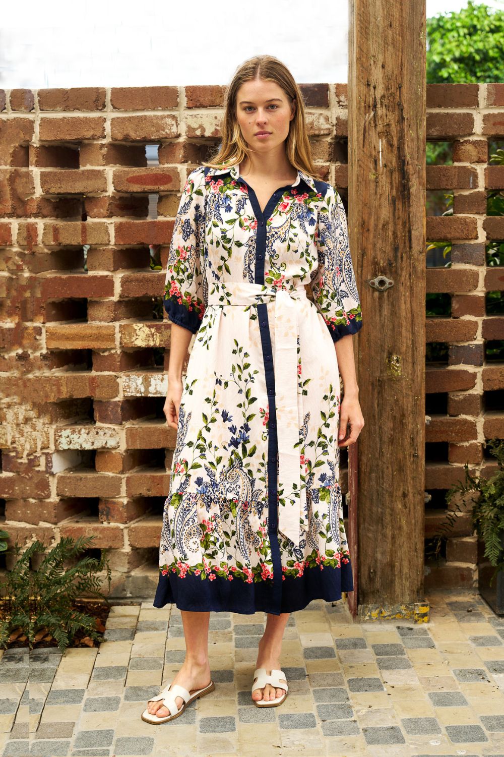 Fashion Express - Celestia Midi Dress | Navy Floral - Dress - Silvermaple Boutique 