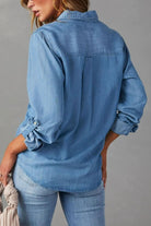 Fashion Express - Chambray Button Shirt | Mid Wash Blue - Shirt - Silvermaple Boutique 