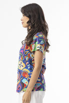 Fashion Express - Easy Days V Neck Tee | Retro Paisley - T-Shirt - Silvermaple Boutique 