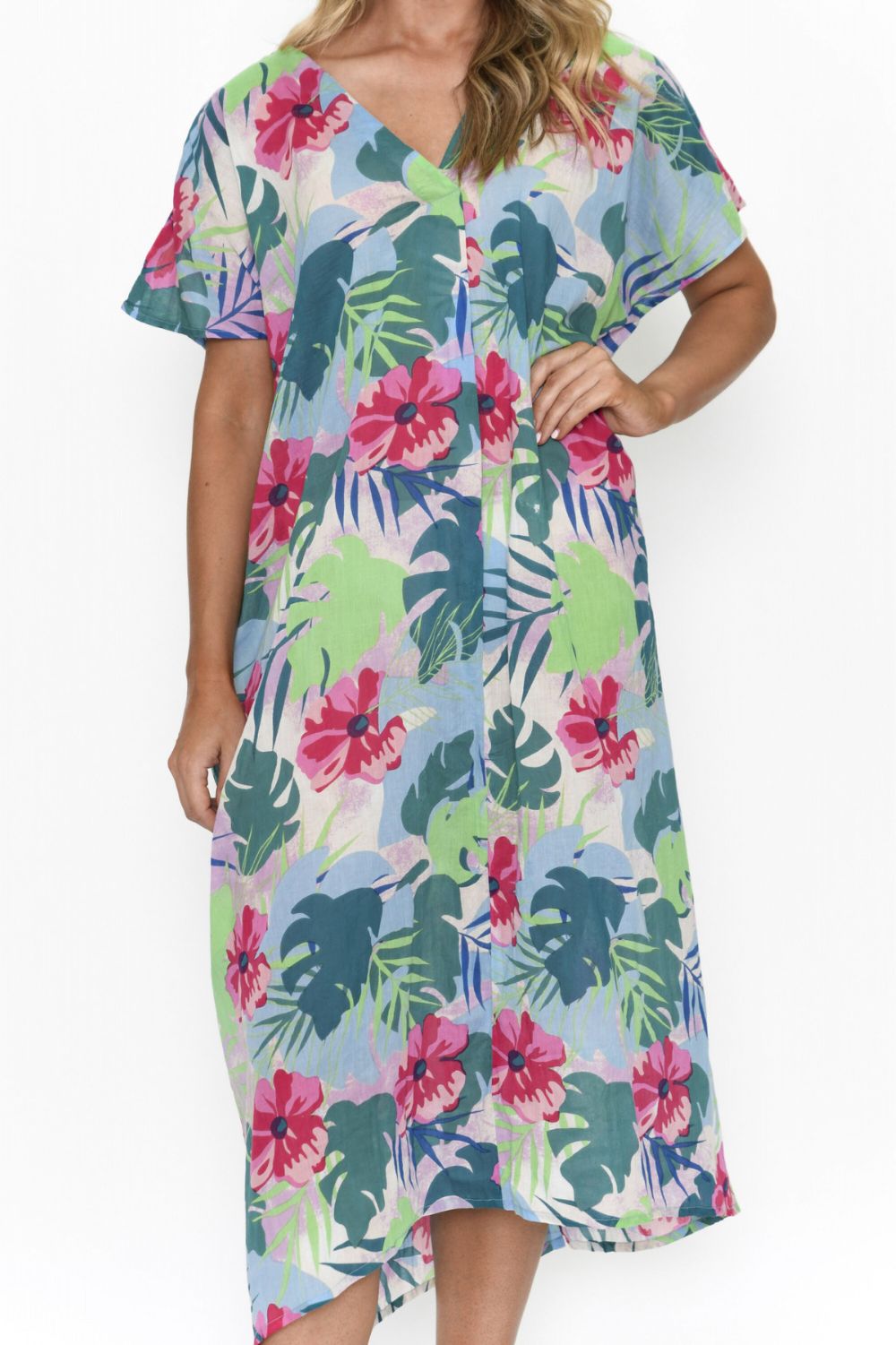 Fashion Express - Frankie Kaftan Dress | Tropical - Dress - Silvermaple Boutique 