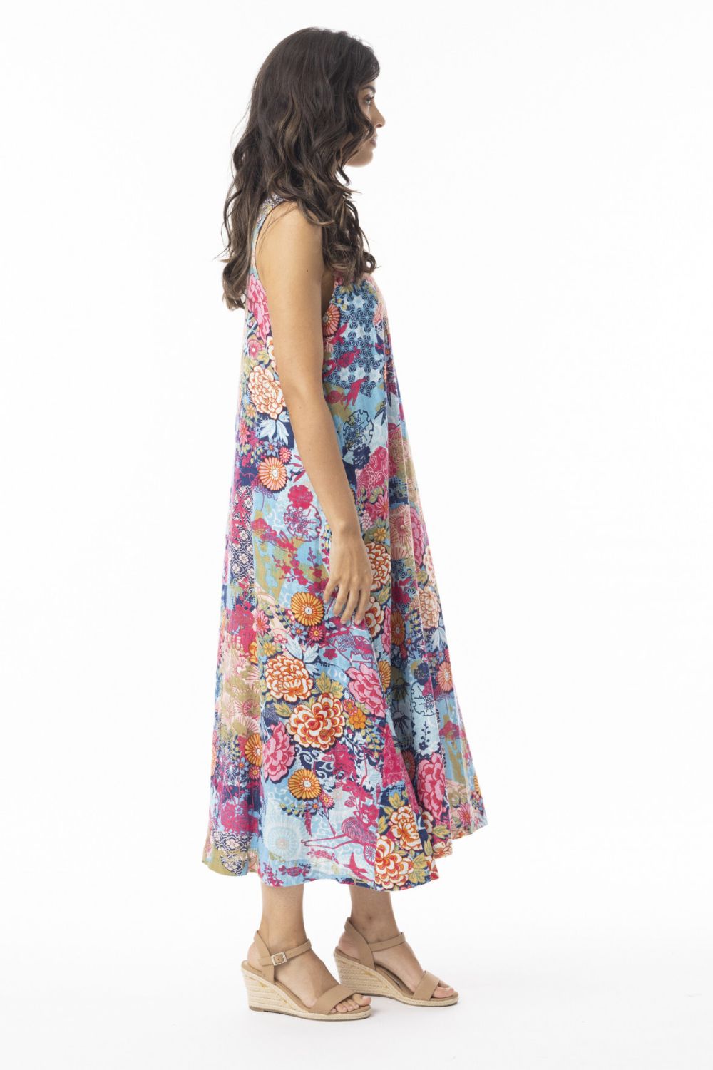 Fashion Express - Ikebana Sleeveless Dress | Oriental Bloom - Dress - Silvermaple Boutique 