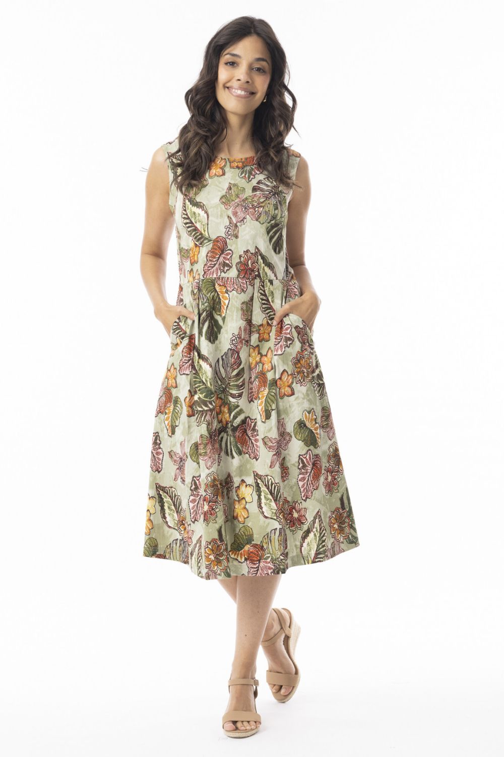 Fashion Express - Lima Sleeveless Dress | Olive - Dress - Silvermaple Boutique 