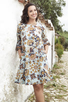 Fashion Express - Macieo Relaxed Dress | Azure Garden - Dress - Silvermaple Boutique 
