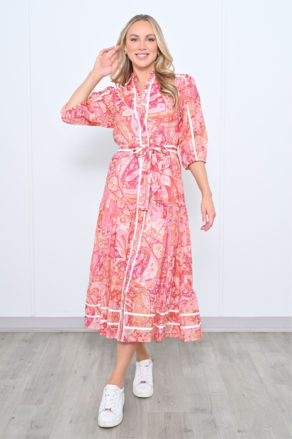 Fashion Express - Marlow Dress | Coral Paisley - Dress - Silvermaple Boutique 