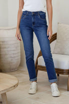 Fashion Curated - Marlowe Mum Jeans | Dark Wash - Jeans - Silvermaple Boutique 